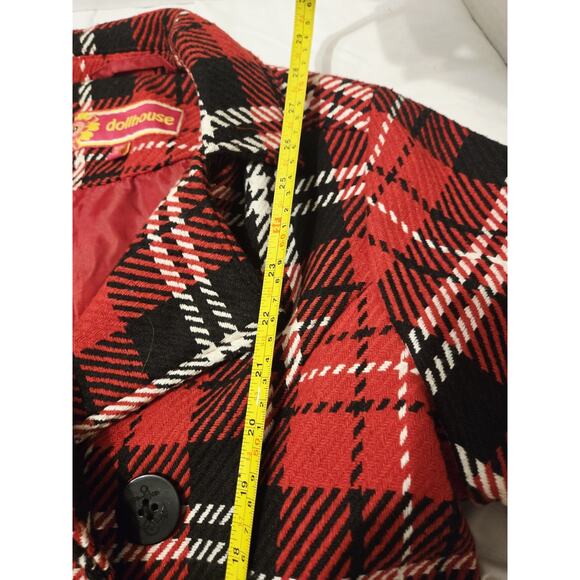 Vintage Dollhouse Plaid Stitch Christmas Girl XL 14 16 Coat Festive Preppy Fairy - Picture 3 of 9